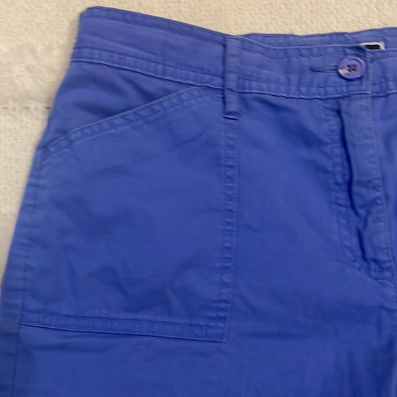Karen Scott Bermuda shorts light blue pockets back elastic waist cotton size 10P - Picture 2 of 11